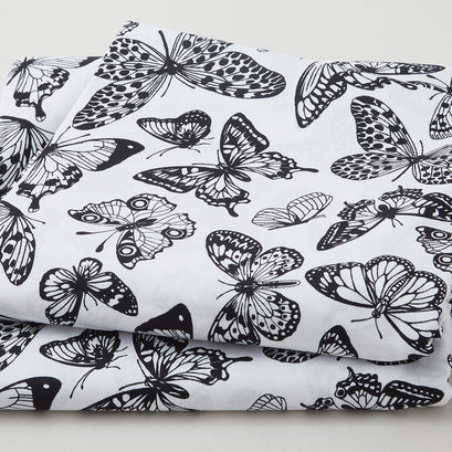 Domino Effect 118" - Butterflies White/Black 3 Yard Cut