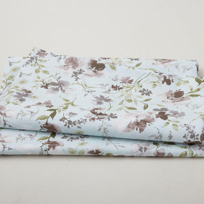 Garden Whisper 118" - Watercolor Floral Blue 3 Yard Cut