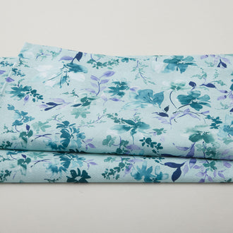 Garden Whisper 118" - Watercolor Floral Celadon 3 Yard Cut
