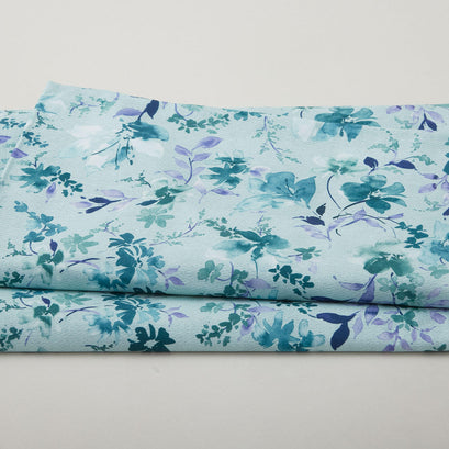 Garden Whisper 118" - Watercolor Floral Celadon 3 Yard Cut