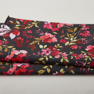Garden Whisper 118" - Watercolor Floral Black 3 Yard Cut