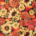 Seeds of Gratitude - Medium Allover Flowers Black Multi 2 Yard Cut