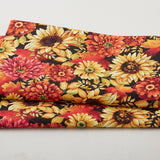 Seeds of Gratitude - Medium Allover Flowers Black Multi 2 Yard Cut