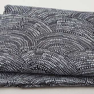 Not So Black and White 108" - Mosaic Fan Black/White 3 Yard Cut