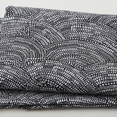 Not So Black and White 108" - Mosaic Fan Black/White 3 Yard Cut