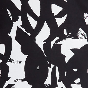 Not So Black and White 108" - Brush Strokes White/Black 3 Yard Cut