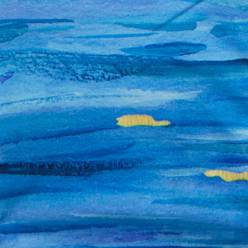 Go With The Flow 108" - Watercolor Ombre Sapphire 3 Yard Cut