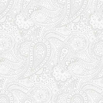 Paisley 108" - White on White Paisley 3 Yard Cut