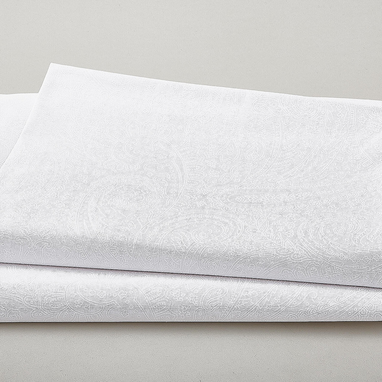 Paisley 108" - White on White Paisley 3 Yard Cut