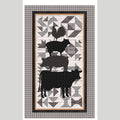 Buttermilk Farmstead - Stacked Farm Animals Black Fabric Panel