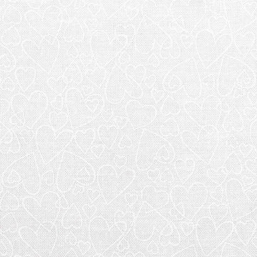 Best of Sugar & Cream - Hearts White on White 3 Yard Cut
