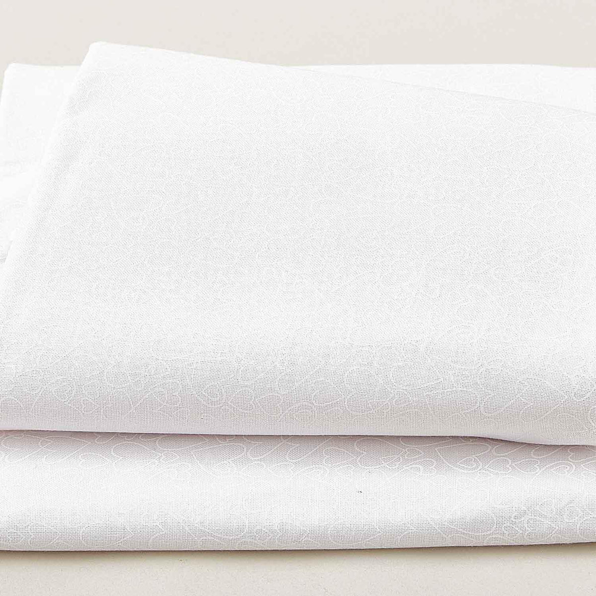 Best of Sugar & Cream - Hearts White on White 3 Yard Cut