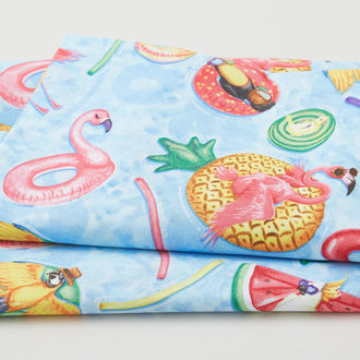 Tropical Birdbath - Flock of Floats Multi 2 Yard Cut