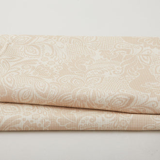 Modern Art 118" - Dotted Floral Tan 3 Yard Cut