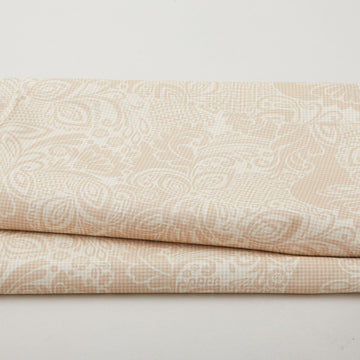 Modern Art 118" - Dotted Floral Tan 3 Yard Cut