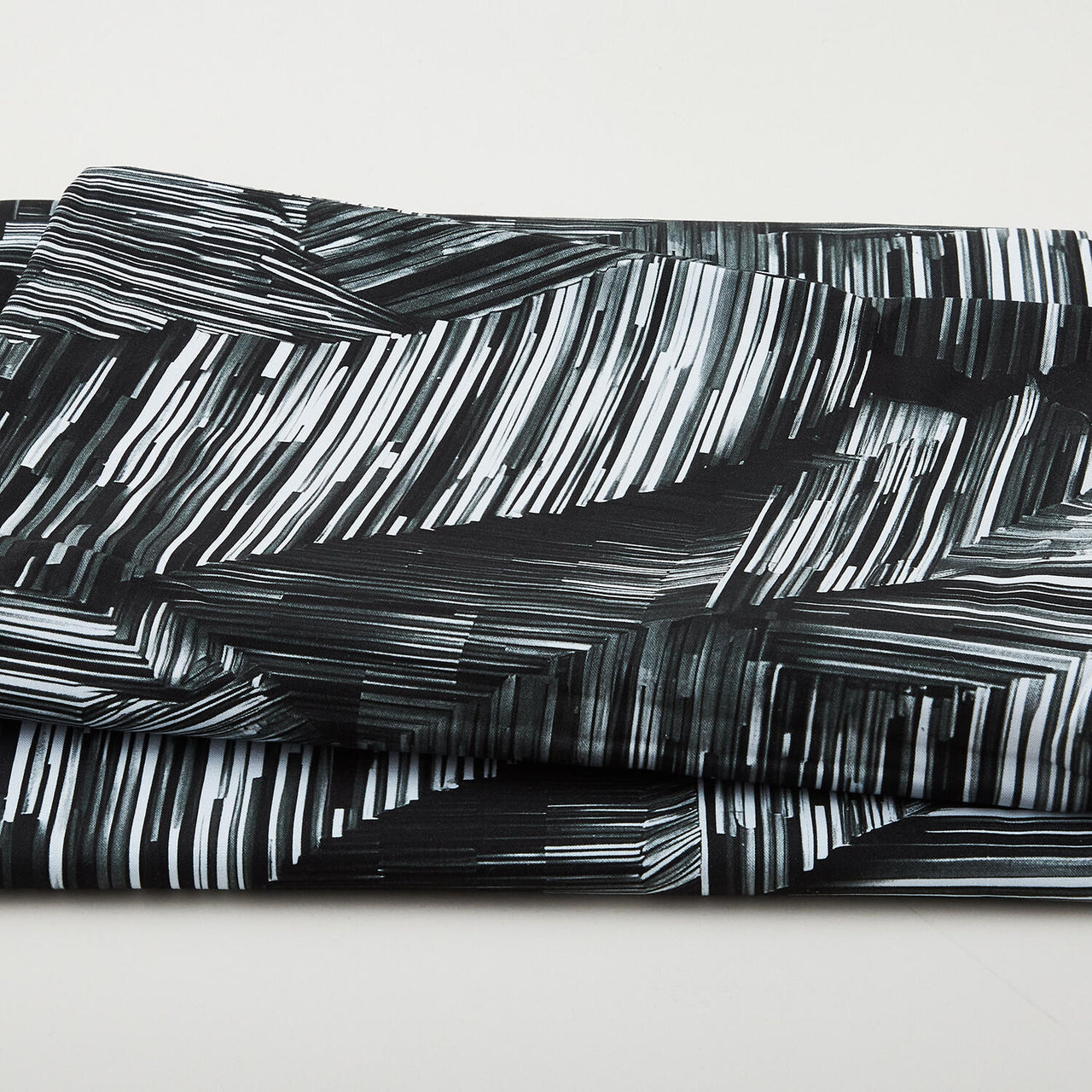 I Walk The Line 118" Wide - Line Art Geo Black/White Digitally Printed 3 Yard Cut