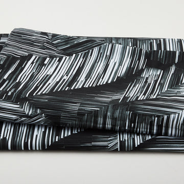 I Walk The Line 118" Wide - Line Art Geo Black/White Digitally Printed 3 Yard Cut