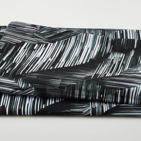 I Walk The Line 118" Wide - Line Art Geo Black/White Digitally Printed 3 Yard Cut