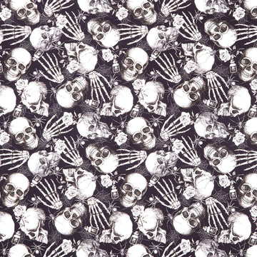 Fear Factory - Skull and Hand Toss Black Yardage