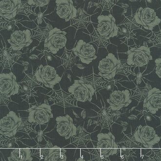 Fear Factory - Rose and Spider Toss Black Yardage