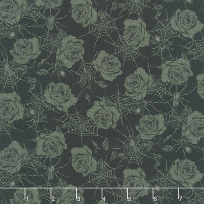 Fear Factory - Rose and Spider Toss Black Yardage