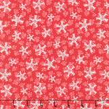Merry Woof-mas - Snowflake Toss Red Yardage
