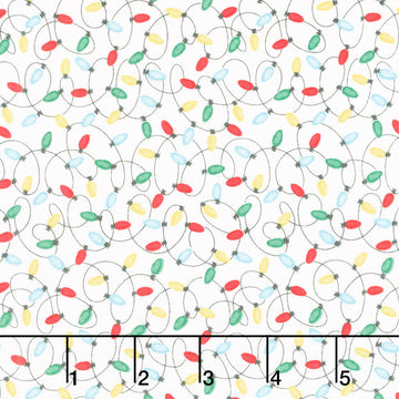 Merry Woof-mas - Lights Allover White Yardage