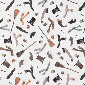 Snowy Days and Frosty Nights - Snowman Accessories Cream Yardage