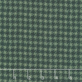 Snowy Days and Frosty Nights - Houndstooth Green Black Yardage