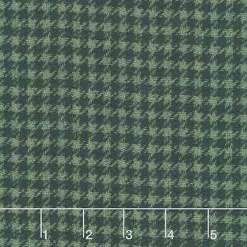 Snowy Days and Frosty Nights - Houndstooth Green Black Yardage