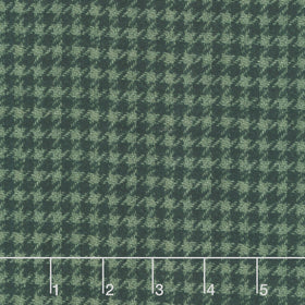 Snowy Days and Frosty Nights - Houndstooth Green Black Yardage