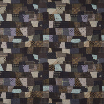 Snowy Days and Frosty Nights - Blanket Stitch Patchwork Slate Yardage