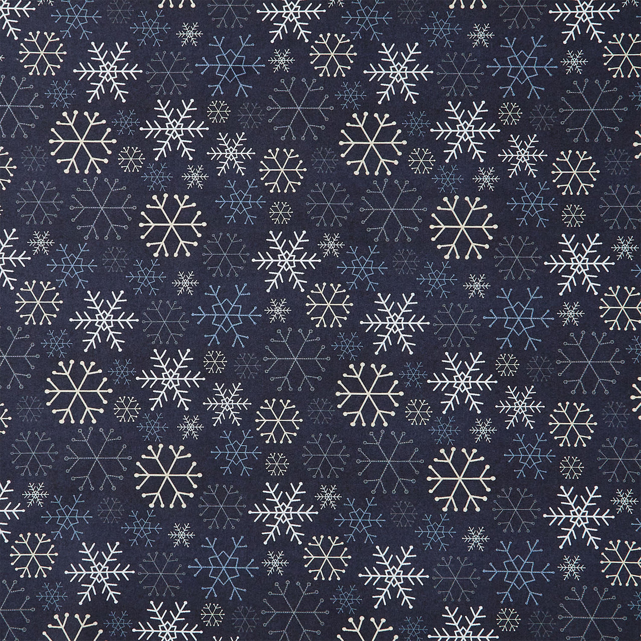 Snowy Days and Frosty Nights - Snowflake Stitches Graphite Yardage