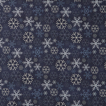 Snowy Days and Frosty Nights - Snowflake Stitches Graphite Yardage