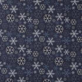 Snowy Days and Frosty Nights - Snowflake Stitches Graphite Yardage