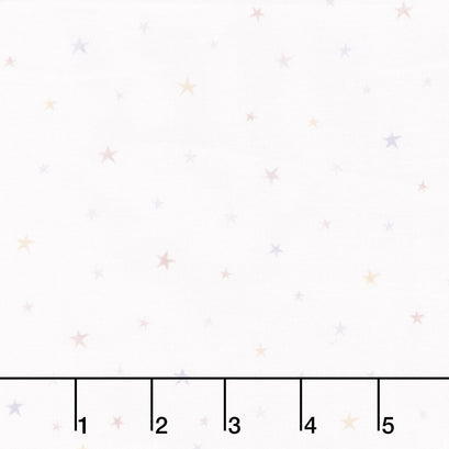 Sleepy Teddy - Tossed Stars White Multi Yardage