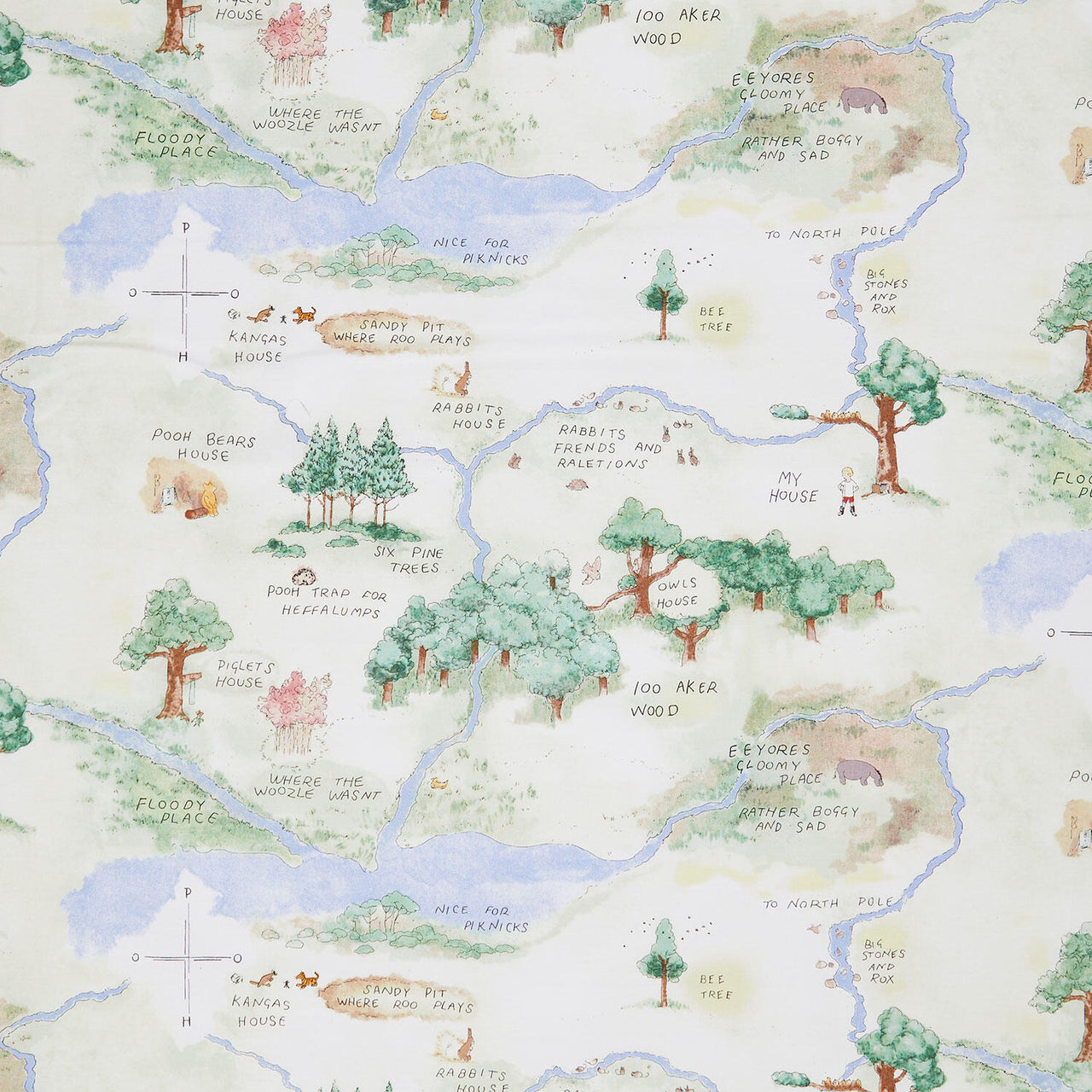 Classic Winnie - Map Light Green Yardage