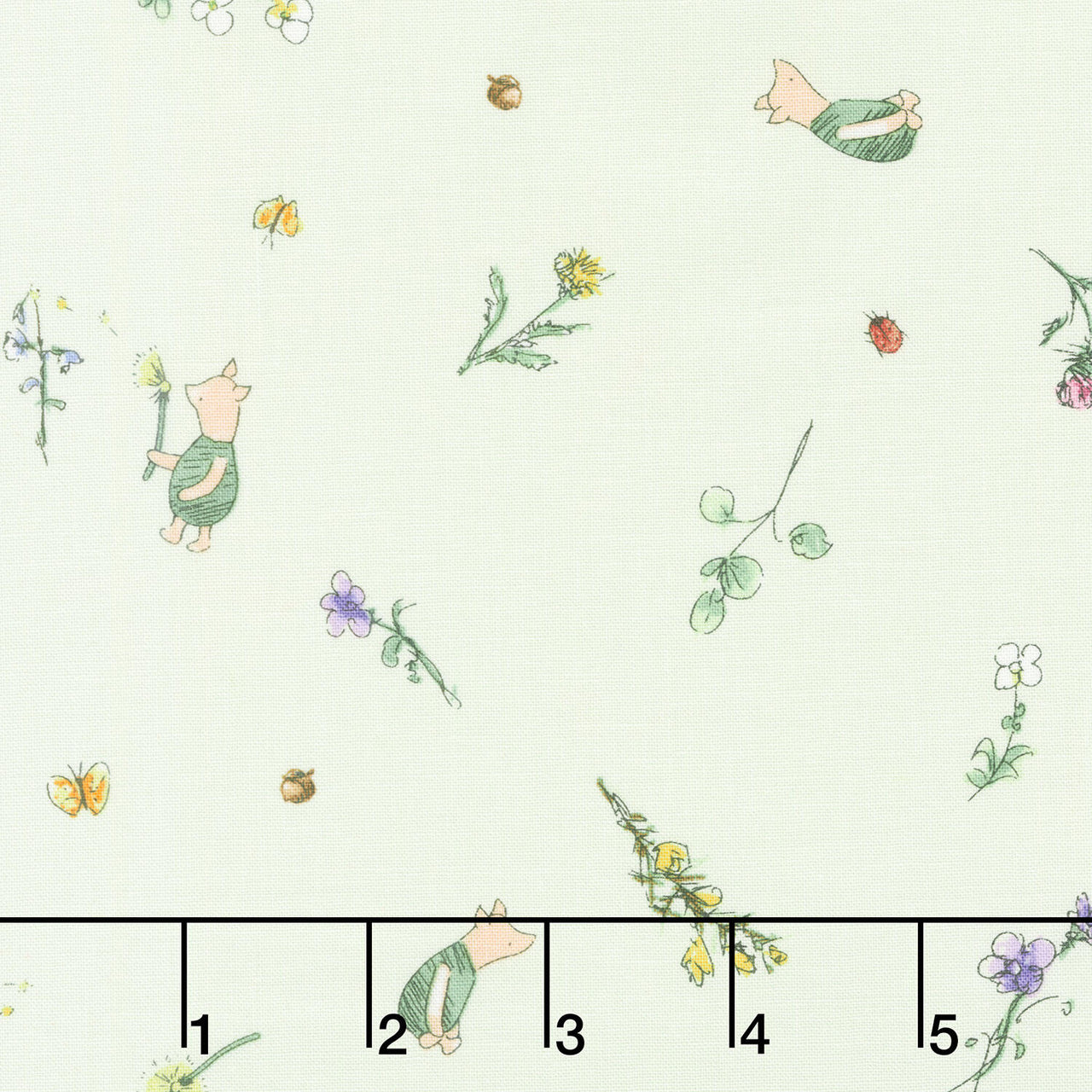 Classic Winnie - Piglets Light Green Yardage