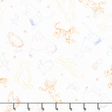 Classic Winnie - Character Drawings Multi Yardage