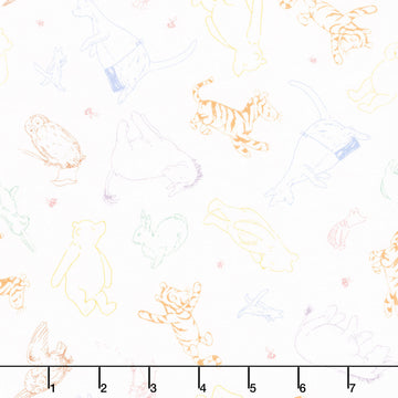 Classic Winnie - Character Drawings Multi Yardage