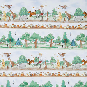 Classic Winnie - Winnie the Pooh Stripe Brown Green Yardage
