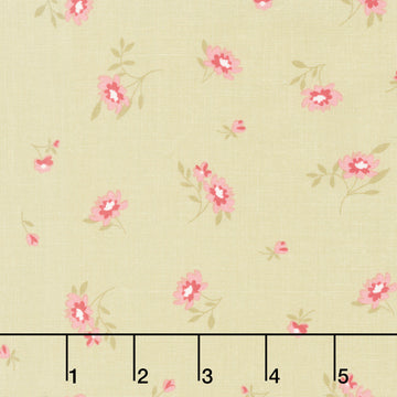 Elizabeth - Single Floral Toss Sage Yardage