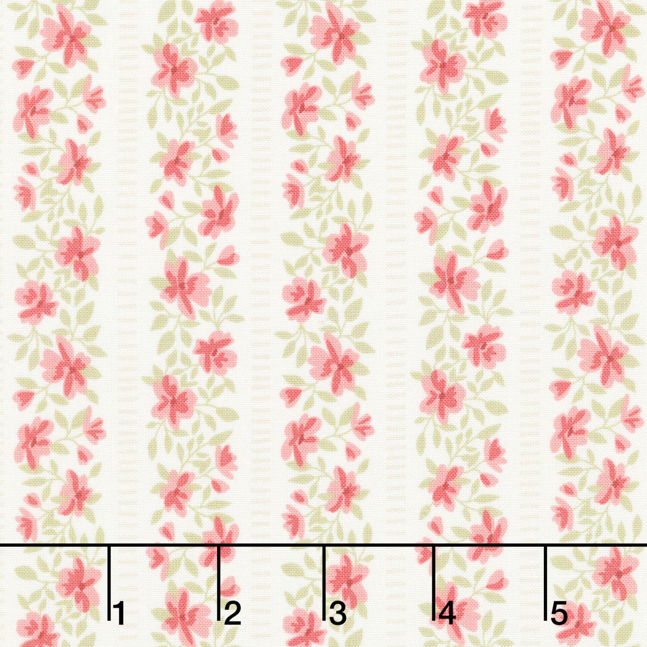 Elizabeth - Floral Stripe Parchment Yardage
