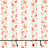 Elizabeth - Floral Stripe Parchment Yardage