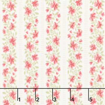 Elizabeth - Floral Stripe Parchment Yardage