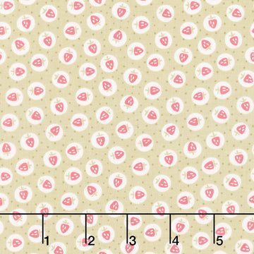 Elizabeth - Strawberry Toss Sage Yardage
