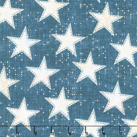 Pieces of America - Scattered Stars Blue Yardage