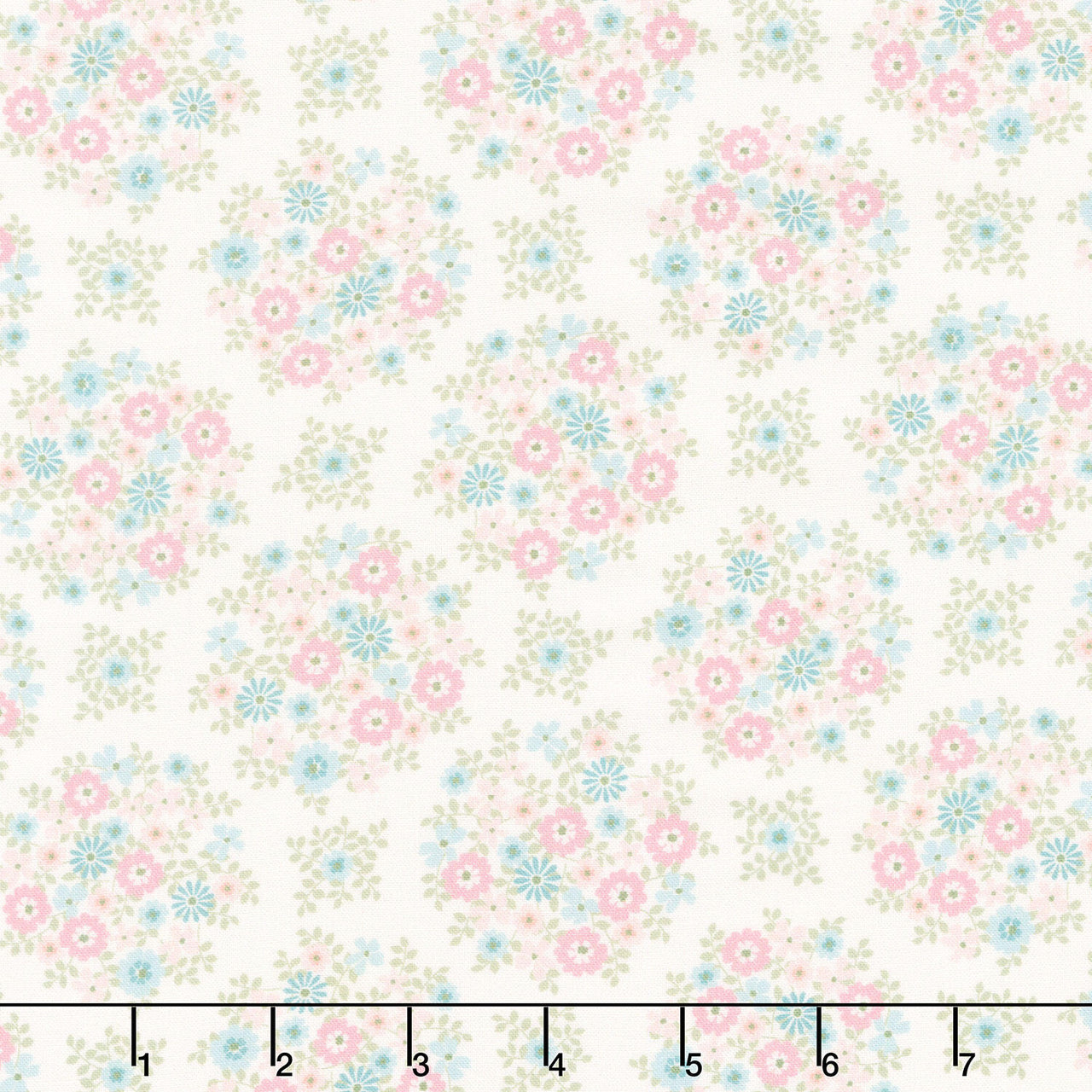 Layla - Floral Bouquet Warm White Yardage