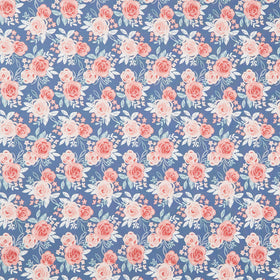 Beautiful Bowquets - Roses Navy Multi Yardage