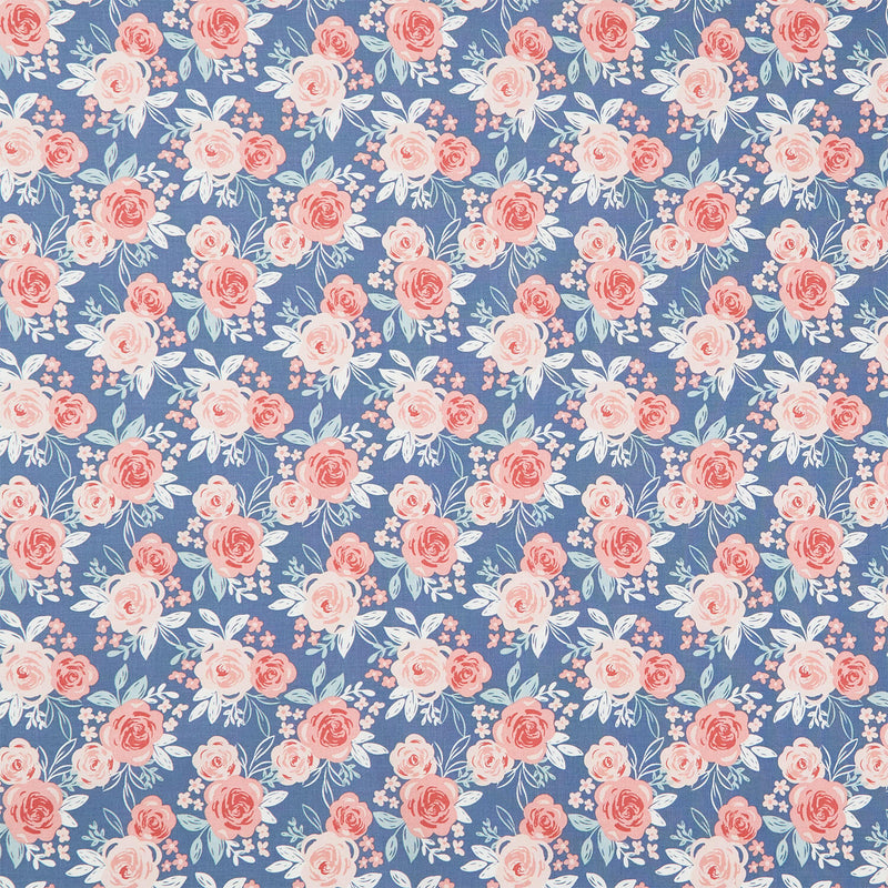 Beautiful Bowquets - Roses Navy Multi Yardage
